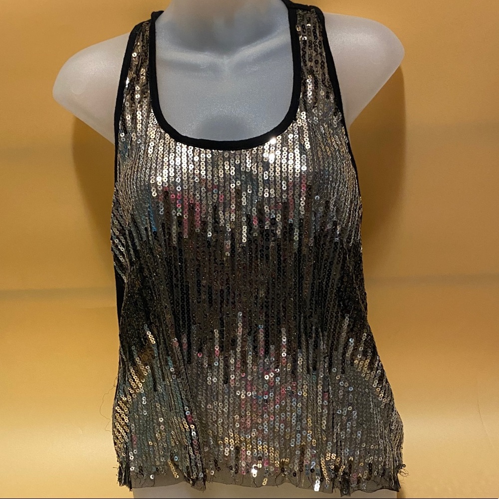 Sequin Sheer Tank Top